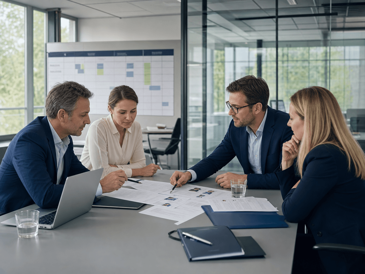 Europäische Geschäftsleute bei der gemeinsamen Personalplanung